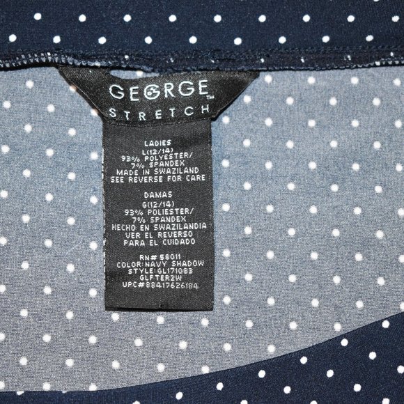 Navy  & White Polka Dot Skirt - Picture 4 of 4